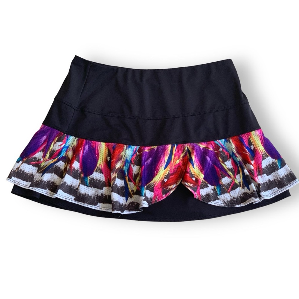 LUCKY IN LOVE AZWELL BLACK SCALLOPED TENNIS, PICKLEBALL, GOLF SKIRT. WOMEN SZ S